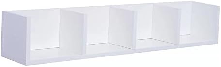 Stylish 4 Section Wall Mounted Multimedia Rack - Can Hold Up To 60 CD's - Made Of Solid MDF And Particle Board (White)