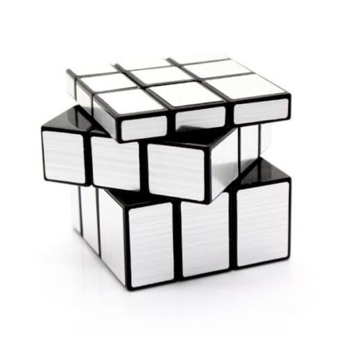 Image of Hawkister QiYi Silver Mirror 3x3 Speed Cube | Shape-Shifting 3x3x3 Puzzle | Metallic Silver & Anti-Pop Design, 57mm Smooth Turning Logic Brain Teaser for Kids & Adults