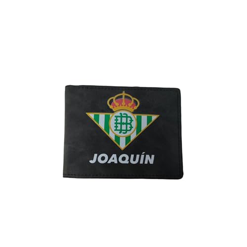 Cartera Personalizada para Hombre Betis, Cuero Sintético, Cartera con 3 Tarjeteros, Compartimentos para Billetes, Caja de Regalo
