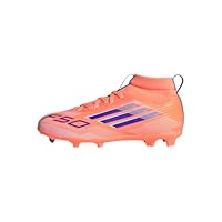 adidas Unisex Children's F50 League Mid Firm Multi Ground Football Boots Kids Football Boots, Beam Orange Lucid Blue Cloud White, 5.5 UK