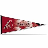 Arizona Diamondbacks Soft Felt Pennant, Primary Design, 12x30 Inch, Easy To Hang, Officially Licensed, Made in the USA