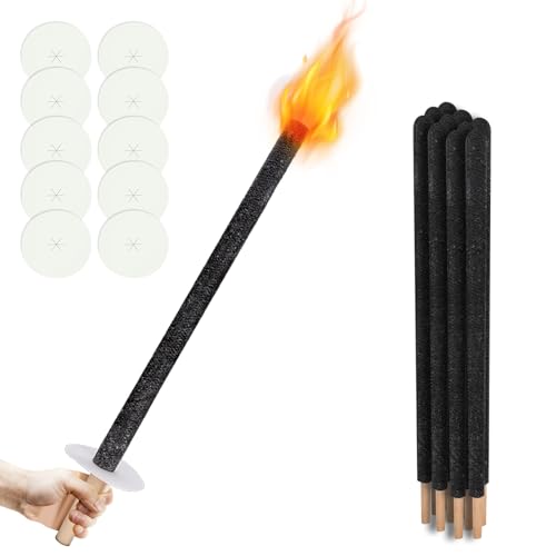 Jopassy Lot de 10 torches en cire - Durée de combustion : 45 min - Avec manche extra long - Qualité supérieure - 30 cm - Pour jardin, randonnée, randonnée, feu de camp
