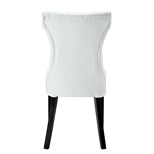 Modway Silhouette Modern Tufted Faux Leather Upholstered Parsons Two Dining Chairs In White #TOP3