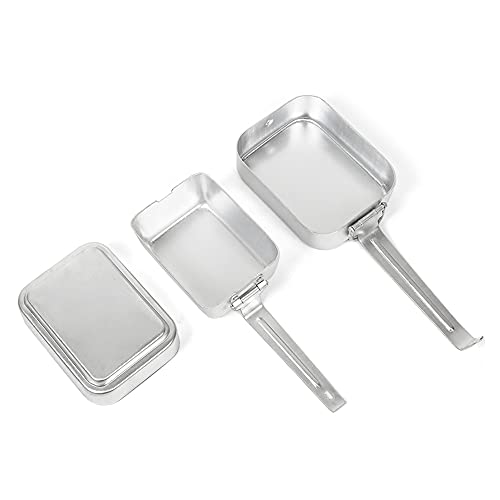 Lixada Outdoor Mess Tin Kit Mess Tin with Handle Aluminum Mess Kit Camping Cookware Set Lunch Box Food Container with Lid