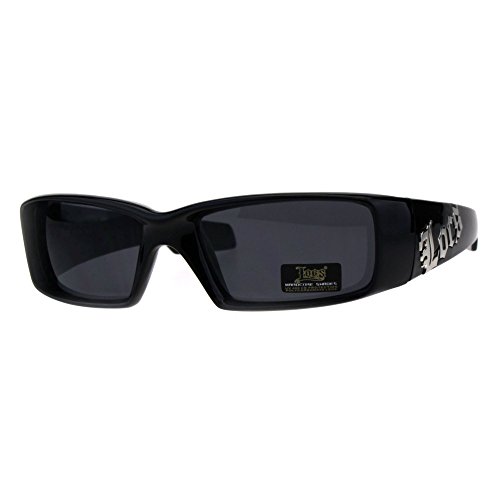 Locs Classic 90s Cholo Gangster Narrow Rectangular All Black Warp Sunglasses