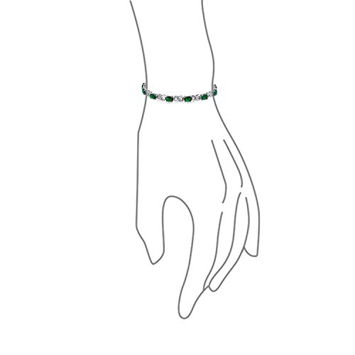 Bling Jewelry 9Ct Simulated Green Emerald Cubic Zirconia Aaa Oval Cz Romantic Love Knot Symbol Infinity Milgrain Tennis Bracelet For Women Silver Plated #TOP2