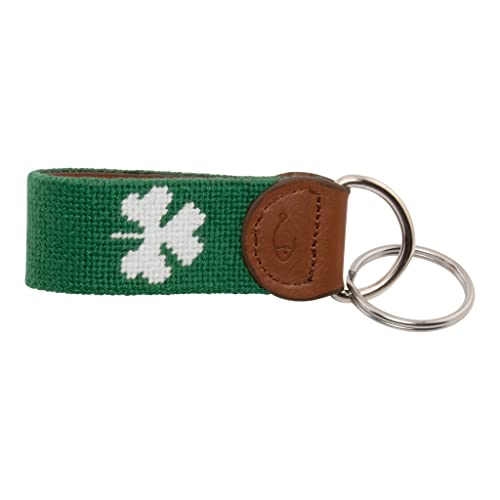 Image of Leather Hand-Stitched Needlepoint Key Fob or Key Chain