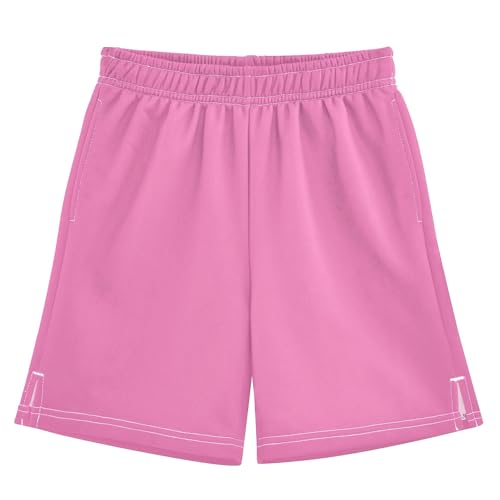 CHIFIGNO Coral Pink Boy Summer Shorts Athletic Gym Shorts Elastic