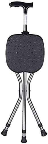 Bastón plegable con luz LED, 5 niveles de altura ajustables, para hombres o mujeres, discapacitados y ancianos, con base de 3 patas, máx. 100 kg