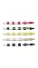 Kate Spade New York Black Ink Pen Set of 5, Smooth Plastic Click Pens, Rugby Stripe