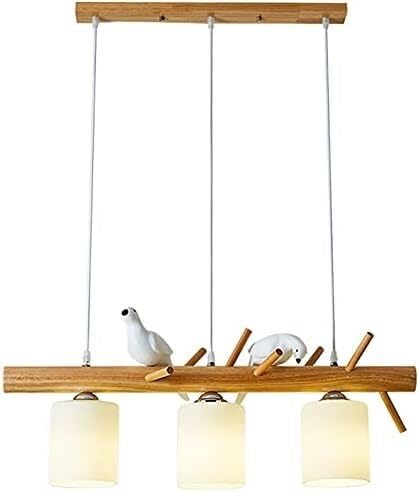 Lustre en forme d'oiseau en bois noble, suspension LED haut de gamme