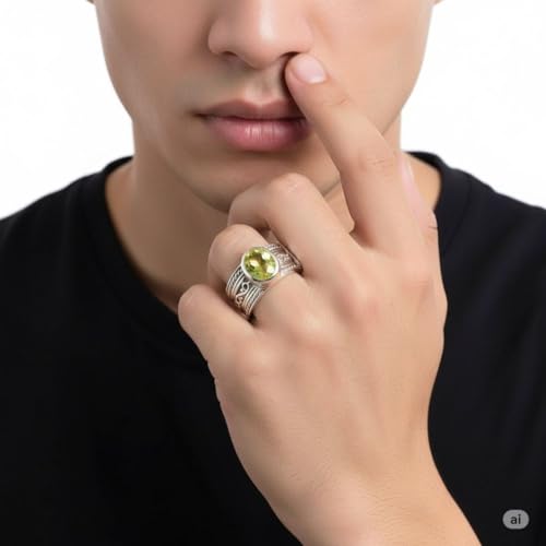 Image of 55Carat Choose Your Color Genuine Gemstone Sterling Silver Ring Band Vintage Handmade Jewelry Sizes 5-12