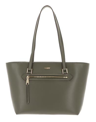DKNY Bryant Ave Mid Tote olive, sac à main en cuir de taille moyenne