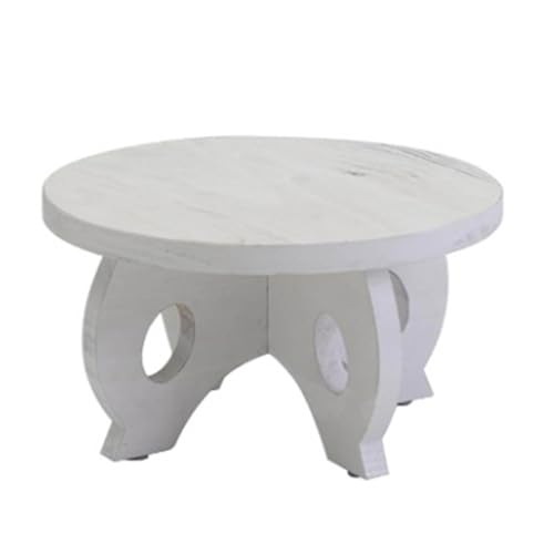 Supporto per sgabello da interno in legno, piccolo supporto rotondo per piedistallo, supporto in legno, supporto decorativo per fattoria, supporto per vaso di fiori. (Light Gray, 25X14.5X14.5cm)