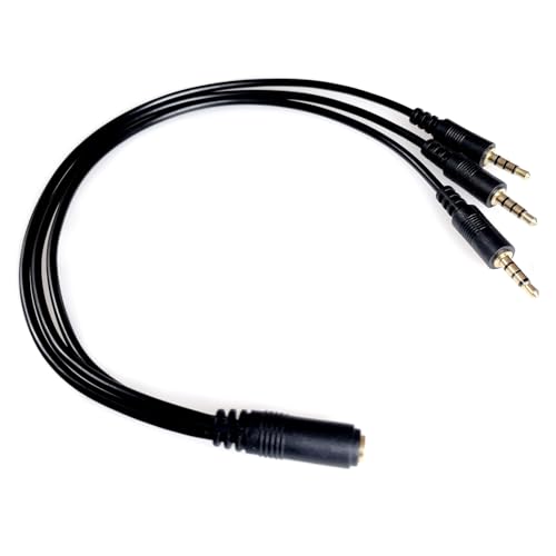 Cable divisor audio 3.5mm TRRS 33 cm 1 a 3 miniatura 2