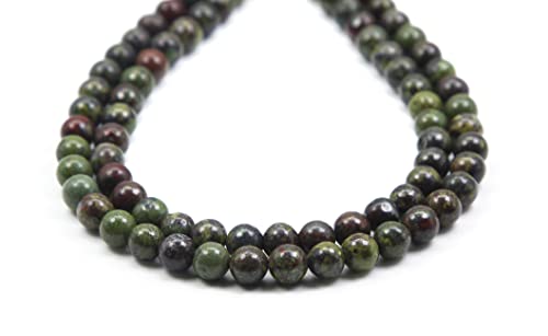 Qiwan Natural Round Loose Beads Jewelry Making Diy Bracelet Necklace Material 1 Strand 15 Inches (8Mm, Natural Dragon Blood Jasper Gemstone) #TOP3
