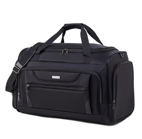 Bolsa de Viagem Unissex de Mão, Bagagem de Cabine para Avião, com Alça de Ombro Ajustável (preto)