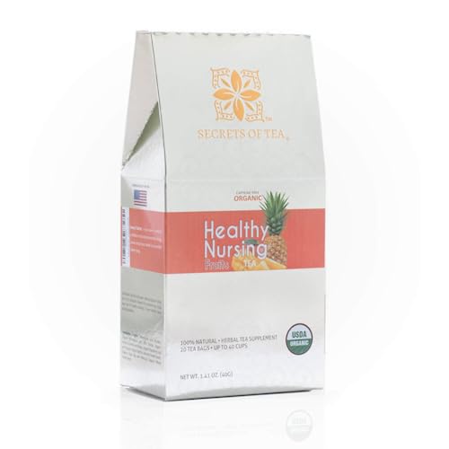 Secrets Of Tea Healthy Lactation Tea for Breastfeeding Moms, Natural USDA Organic Caffeine-Free Nursing Tea for Increased Breast Milk, Lactation Support for Women, Fruits Flavor - 20 Count(1 Pack)