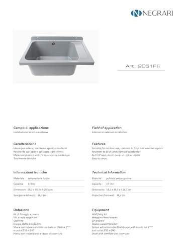 Lavabo de pared de polipropileno gris que resiste el sol sin romperse 5
