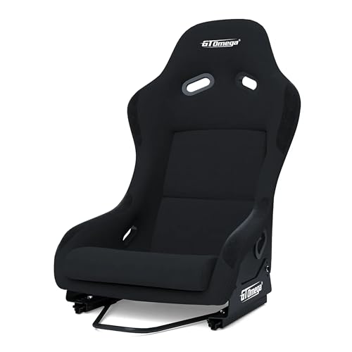 GT OMEGA - GT OMEGA CHASE V2 Bucket Seat Black XL - Lightweight Yet Stable Fibreglass Frame, with Adjustable Mounting Positions, for An Immersive Sim Racing Session