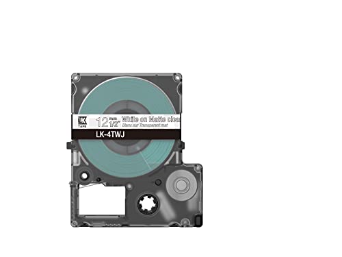 Epson Labelworks Lk-4Twj Cartuccia A Nastro Per Etichettatura Compatibile Con Epson Labelworks Lw-C610 E Lw-C410 Trasparente Opaco/Bianco 12Mm