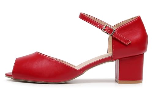 VenusCelia Women's Easy Going Strap Pump Chunky Heeled Sandal2