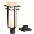 Yoenecea Outdoor Post Light Fixture - Aluminum Lamp Posts Outdoor Lighting, Outdoor Lightpost Lantern with 3-Inch Pier Mount Base Outside Pole Lighting for Porch Garden (22''H, 1 pc)