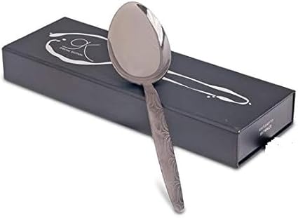 Gray Kunz Spoon | Special Edition Damascus Pattern | 18/10 Stainless Steel Plating Spoon | 9 Inch Basting Spoon | Quenelle Chef Spoon |Cooking Utensils Spoon | Dinner Serving Spoon