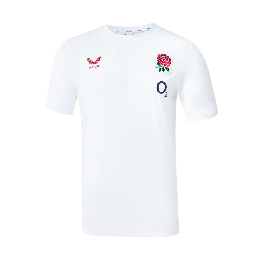 Castore England Rugby Men's Off Pitch Tee, White, XL