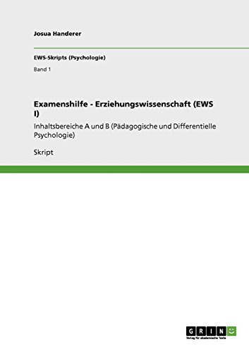 Münchner Skripte Ews Psychologie Amazon.com: Examenshilfe: Erziehungswissenschaft (EWS I