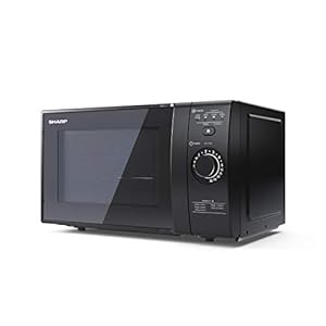 SHARP YC-GG02U-B 700W Electronic Control Microwave with 20 L Capacity, 1000W Grill & Defrost Function – Black