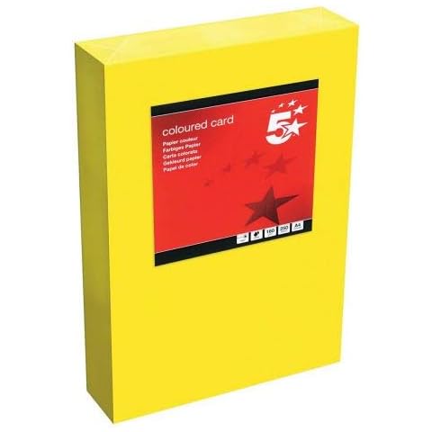 5 Star A4 Yellow Tinted Card Pack Cover