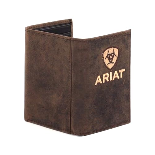 ARIAT Men's Genuine Crazy Horse Leather Trifold Wallet2