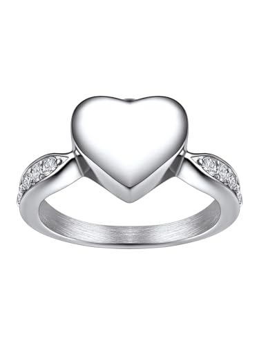 Image of Richsteel Stainless Steel Heart /Claddagh Cremation Urn Ring for Ashes for Women Waterproof Locket Rings Memorial Jewelry(with Gift Box)