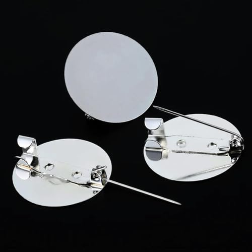 MEIFULLE 10 Teile/los Silber Farbe Brosche Basis 20 25 30mm Blank Runde Flache Tablett Brosche für Schmuck Machen DIY Brosche Zubehör