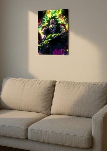 Image of NIJUKA Anime Printed Metal sheet Poster For Home And Room Decoration | For Anime Art Fans Boys And Girls (Broly king of Sayan planet)