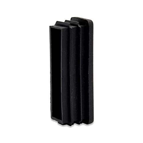 Image of Flyshop 8 Pack Black Chair Glide Inserts Plastic Plugs Rectangle Pipe Tubing End Caps 15 x 50 mm, 5 /8 inch x 2 inch