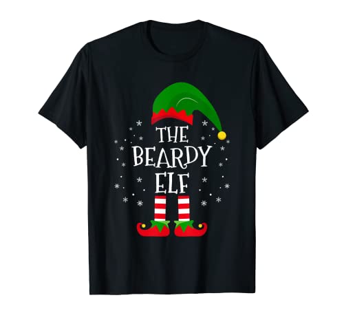 The Beardy Elf Xmas Matching Family Pigiama natalizio divertente Maglietta