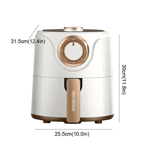 Luftfritteuse Doppelknopf-Luftfritteuse 4L große Kapazität Fritteuse Küchengeräte vollautomatische Luftfritteuse (Weiß 25,5 * 31,5 * 30 cm) (Weiß 25,5 * 31,5 * 30 cm) (Weiß 25,5 * 31,5 * 30 cm) – Bild 7