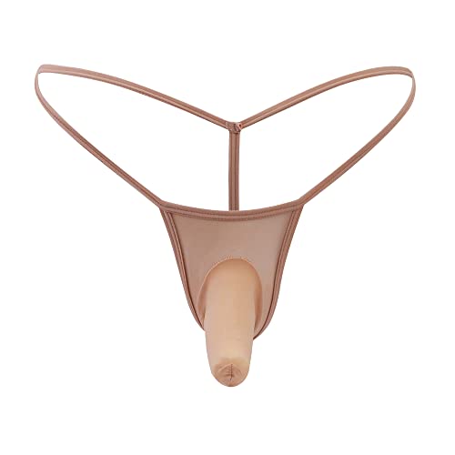 JEKE-DG Men's G-String See Through Mesh Thongs Funny T-Back Bulge Pouch Briefs Low Rise Sexy Erotic Underwear