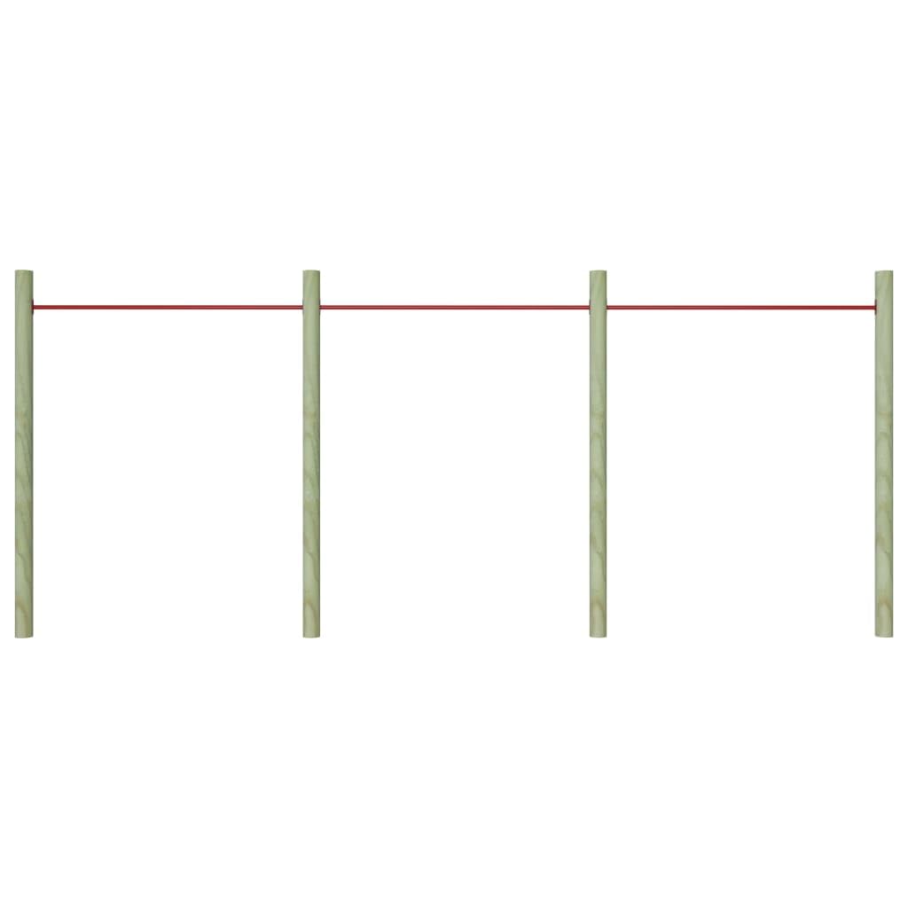 Mangloder Turnstangen 3er Set 125 cm aus pulverbeschichtetem Stahl in Rot für Kinder im Garten, Spielplatz oder Hof, ideal für Bewegung, Koordination und Geschicklichkeit, geeignet für draußen