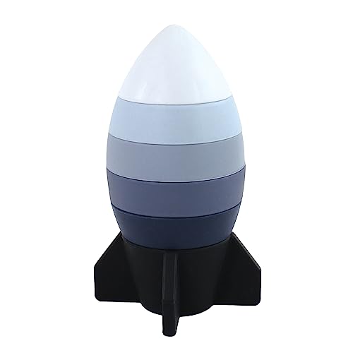 Image of Hudson Baby Silicone Stacking Toy, Rocket, One Size