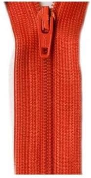 9" Inches Beulon Knitted Tape YKK Orange Lightweight Zippers - Closed Bottom - Color: Orange #K53 (20 Zippers Per Pack)