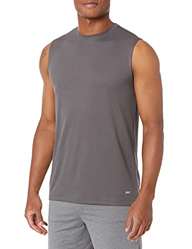 Image of Amazon Essentials Men's Active Performance Tech Muscle Sleeveless Top, Breathable Moisture Wicking Workout Shirt