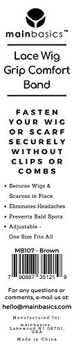MainBasics Lace Velvet Wig Grip Band Adjustable Wig Comfort Band, Brown - Thumbnail 3