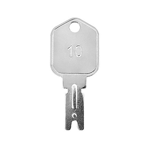 QWORK® 10 Pack 166 Forklift Key Hyster Heavy Equipment Ignition Keys for Clark Yale Hyster Komatsu Crown