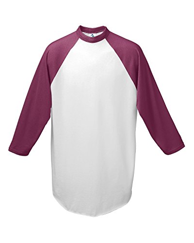 Augusta Sportswear Men s Baseball Jersey, White Maroon, XXX-Large