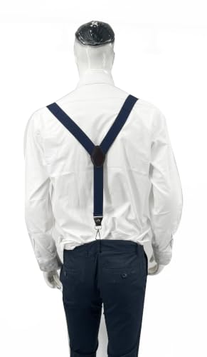 Image of Mens Suspenders with 3 Swivel Hooks Belt Loops 1.4 Inch Wide Heavy Duty Adjustable Braces