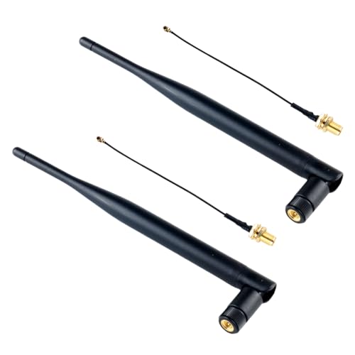 DIYmall 2pcs 915MHz LoRa Antenna 5DBi SMA Male with U.FL/IPEX to SMA Connector Cable Omni-Directional Antenna for LoRa Board Lora32 IoT