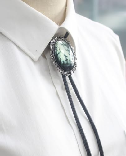 Image of PEARLY JUN Bolo Tie for Women Men Flower Rose Western Cowboy Brown Leather Country Style String Vest Gifts